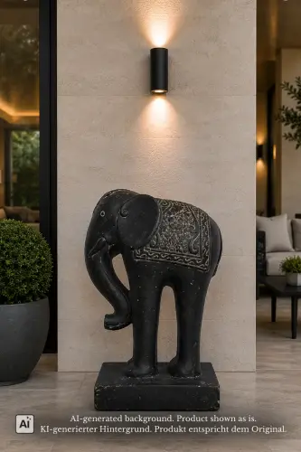 Product image of the product “Majestic Elephant Sculpture, 60 cm Height, Cast Stone, Antique Finish Colour ”